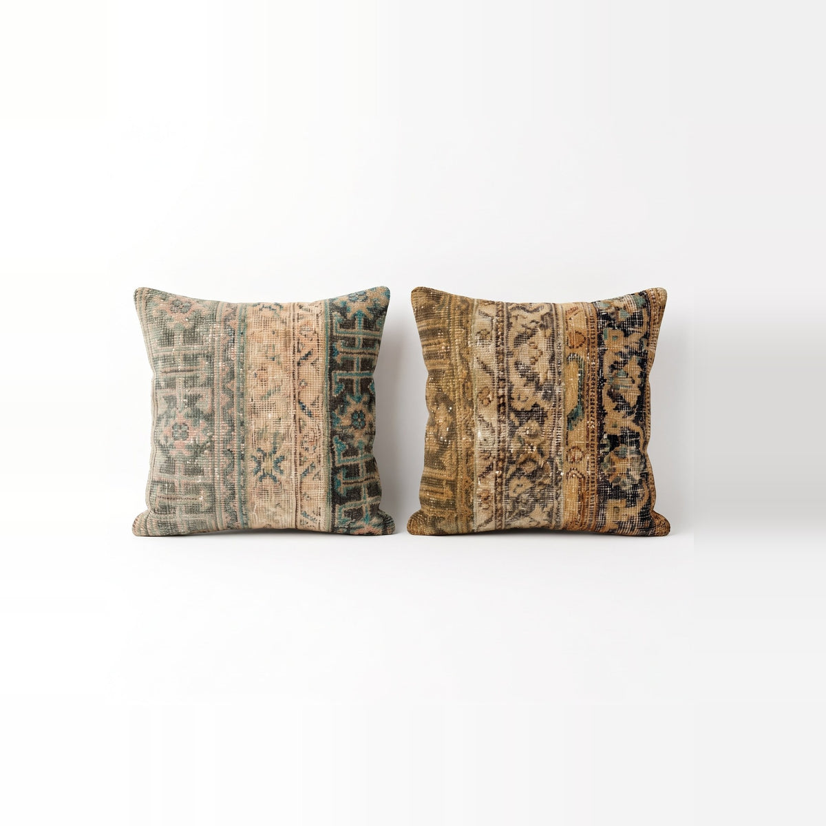 Turkish Rug Pillow Cover Set of 2 | 19'' x 20'' - front view
