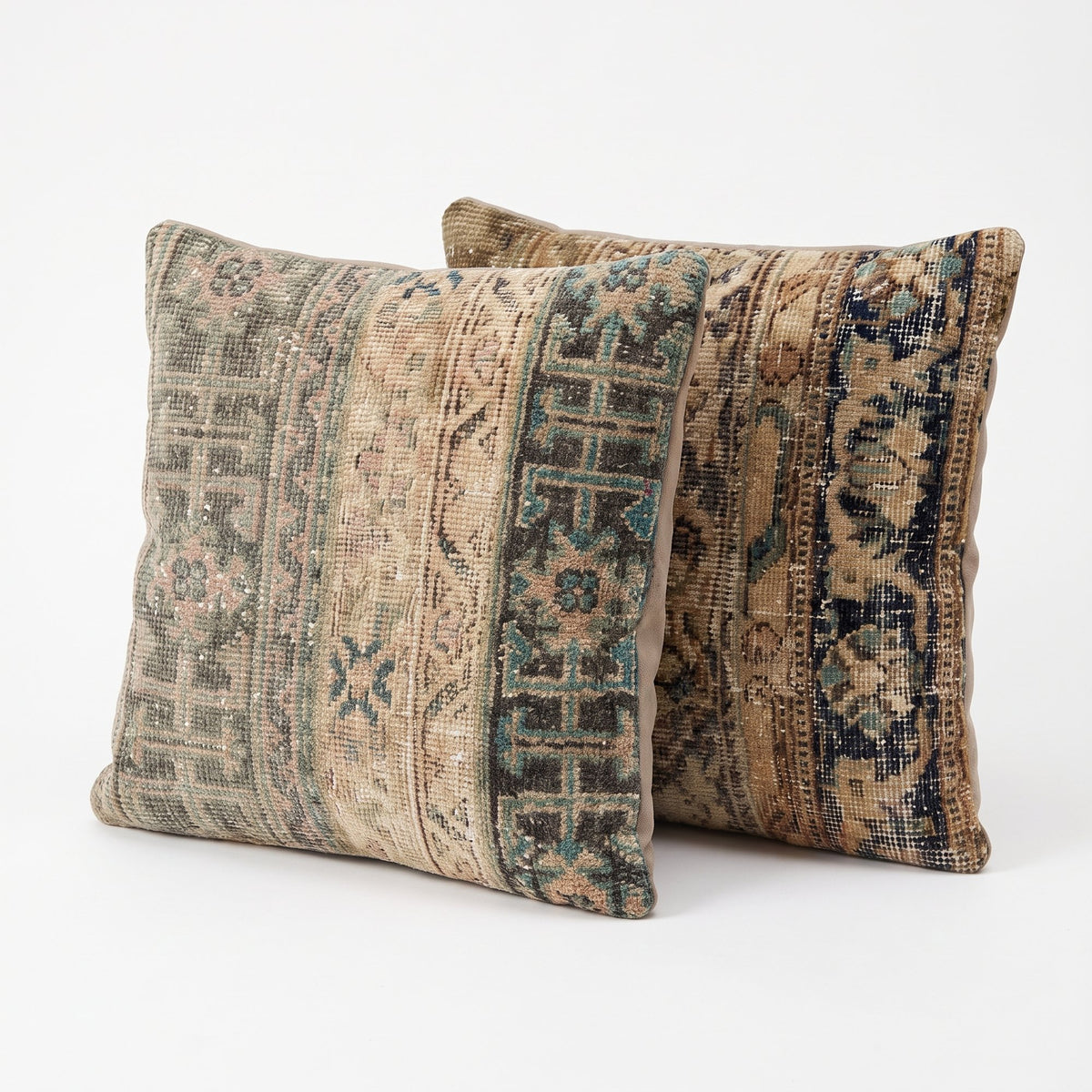 Turkish Rug Pillow Cover Set of 2 | 19'' x 20'' - left angle