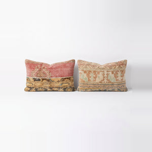 Turkish Rug Pillow Cover Set of 2 | 16'' x 24'' - front view