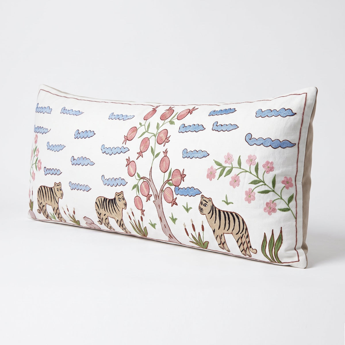 Uzbek Suzani Bedding Pillow Cover | 18'' x 54'' - right angle