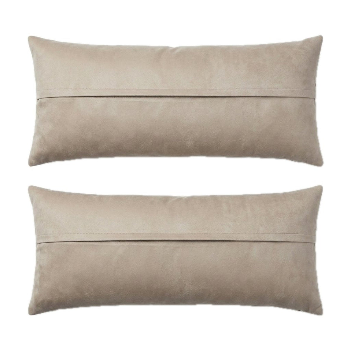 Turkish Kilim Bedding Pillow Cover Set of 2 | 15'' x 45'' - back with hidden zipper