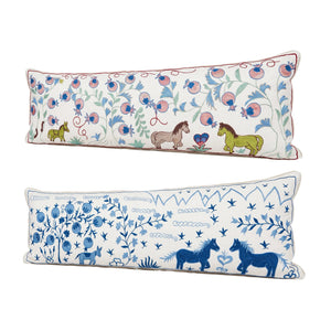 Uzbek Suzani Bedding Pillow Cover Set of 2 | 18'' x 54'' - right angle