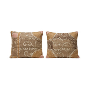 Uzbek Suzani Bedding Pillow Cover Set of 2 | 23'' x 27'' - front view