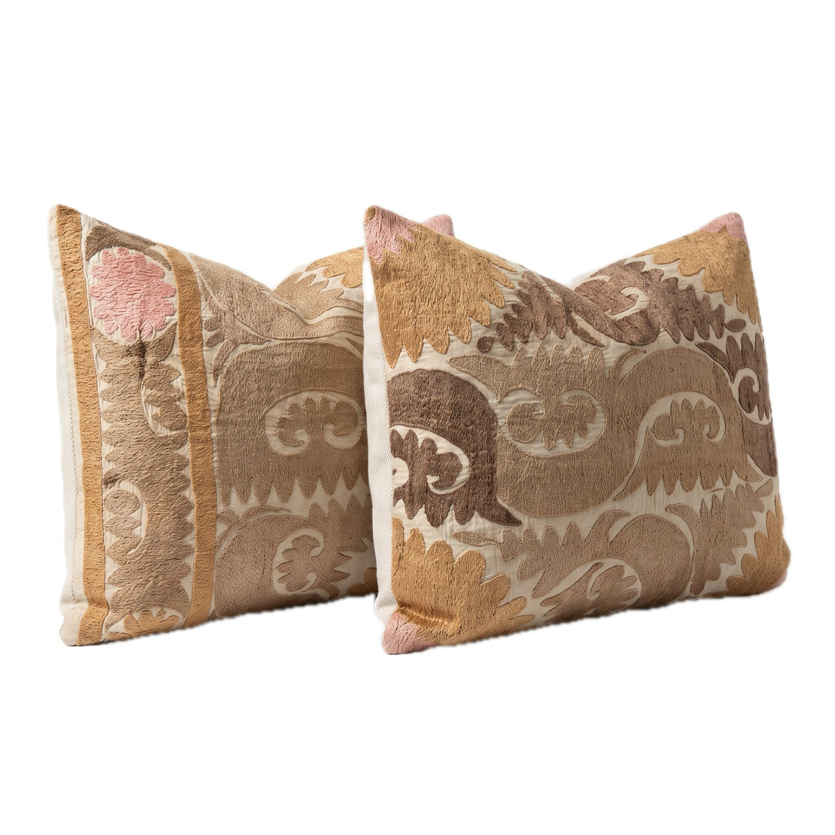 Uzbek Suzani Bedding Pillow Cover Set of 2 | 23'' x 27'' - left angle