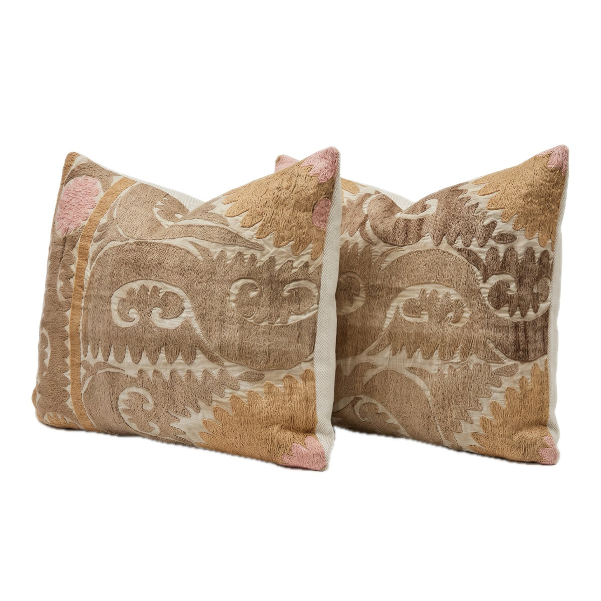 Uzbek Suzani Bedding Pillow Cover Set of 2 | 23'' x 27'' - right angle