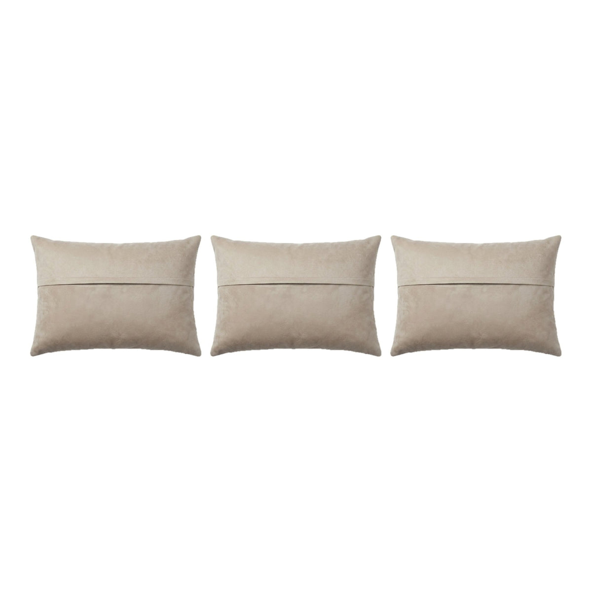 Turkish Kilim Pillow Cover Set of 3 | 16'' x 24'' - back with hidden zipper