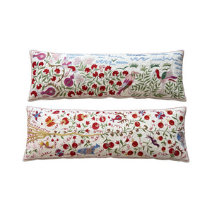Uzbek Suzani Bedding Pillow Cover Set of 2 | 18'' x 54'' - front view
