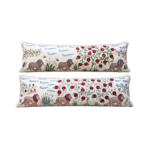 Uzbek Suzani Bedding Pillow Cover Set of 2 | 18'' x 54'' - front view