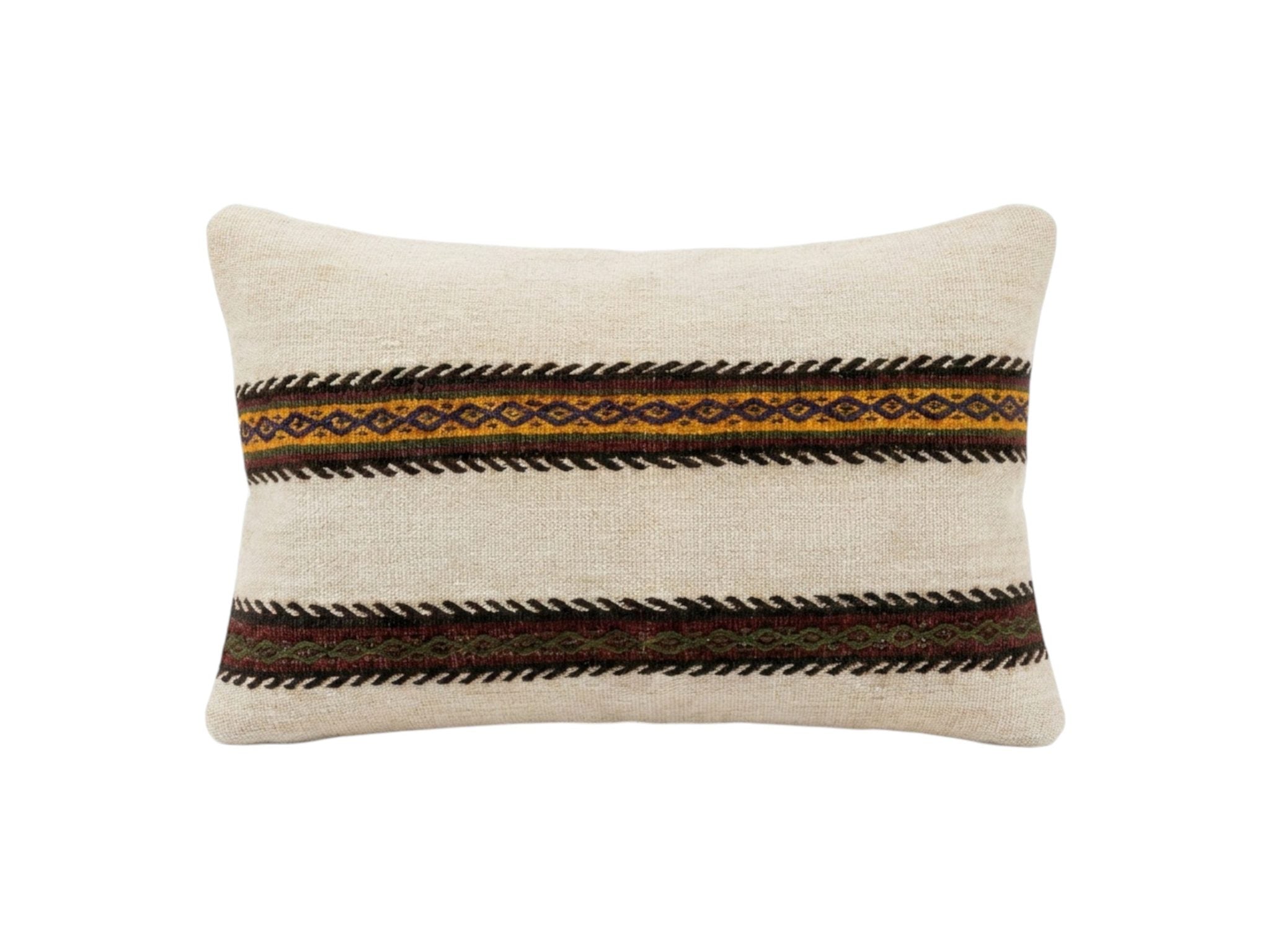 Turkish Kilim Pillow Cover | 16'' x 24'' - front view