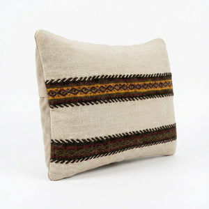 Turkish Kilim Pillow Cover | 16'' x 24'' - left angle