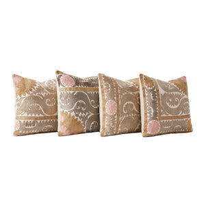 Uzbek Suzani Bedding Pillow Cover Set of 4 - left angle