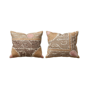 Uzbek Suzani Bedding Pillow Cover Set of 2 | 22'' x 26'' - front view