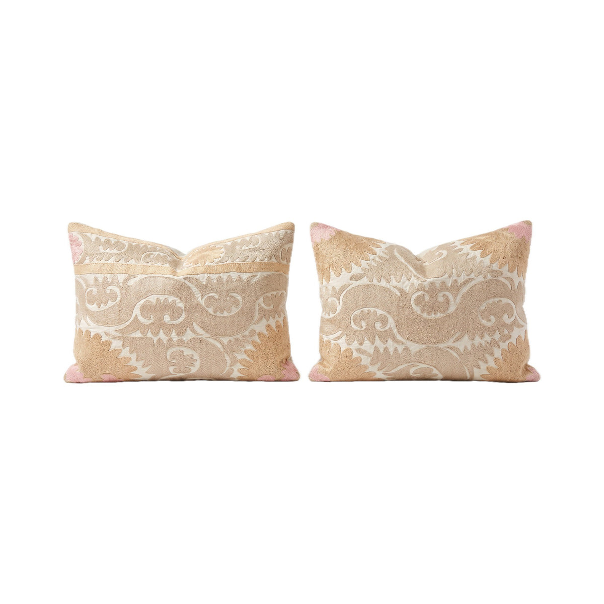Uzbek Suzani Bedding Pillow Cover Set of 2 | 21'' x 29'' - front view