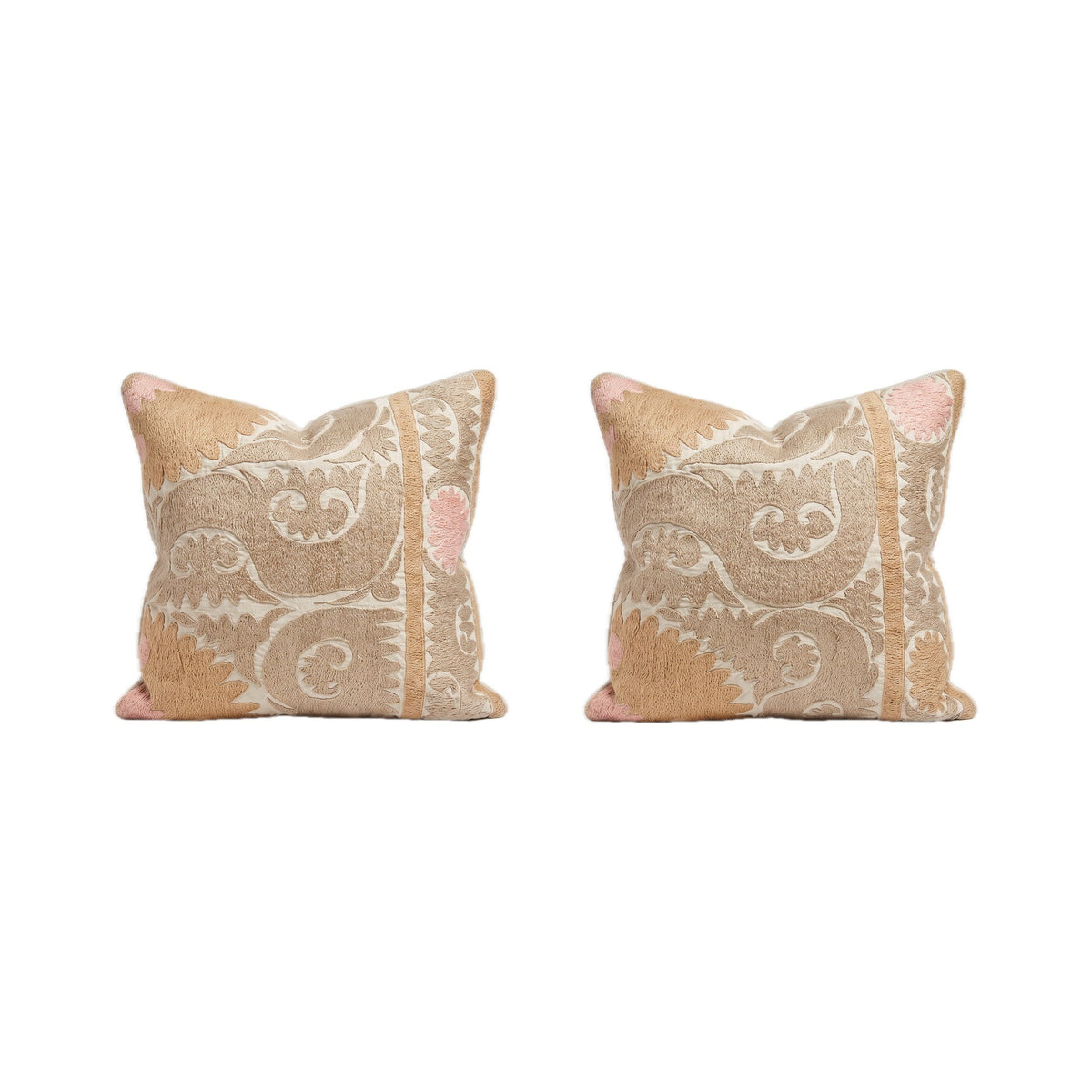 Uzbek Suzani Bedding Pillow Cover Set of 2 | 23'' x 26'' - front view