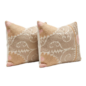 Uzbek Suzani Bedding Pillow Cover Set of 2 | 23'' x 26'' - left angle