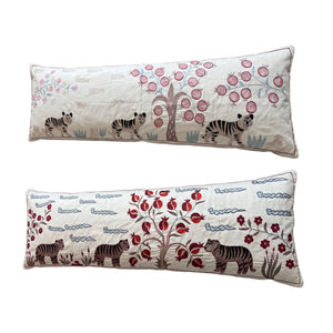 Uzbek Suzani Bedding Pillow Cover Set of 2 | 18'' x 54'' - right angle
