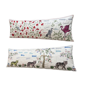 Uzbek Suzani Bedding Pillow Cover Set of 2 | 18'' x 56'' - right angle