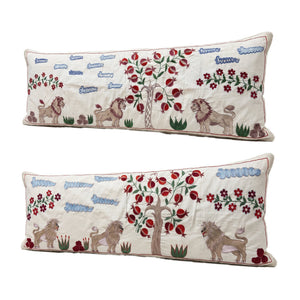 Uzbek Suzani Bedding Pillow Cover Set of 2 | 18'' x 54'' - right angle