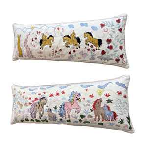 Uzbek Suzani Bedding Pillow Cover Set of 2 | 18'' x 52'' - right angle