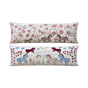 Uzbek Suzani Bedding Pillow Cover Set of 2 | 18'' x 54'' - front view