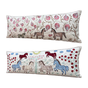 Uzbek Suzani Bedding Pillow Cover Set of 2 | 18'' x 54'' - right angle