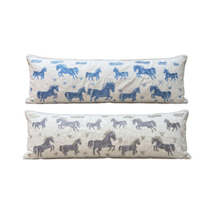 Uzbek Suzani Bedding Pillow Cover Set of 2 | 18'' x 55'' - front view