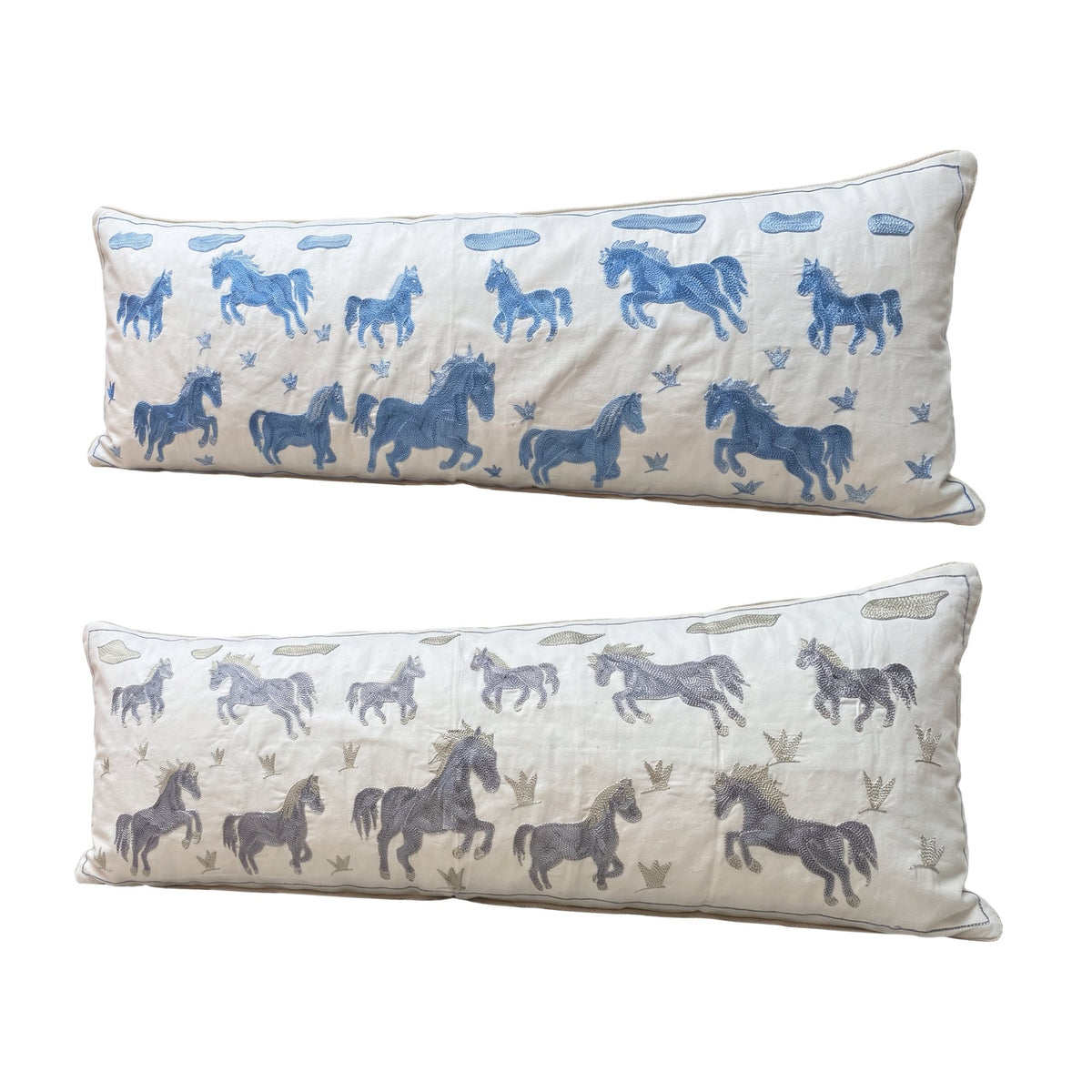 Uzbek Suzani Bedding Pillow Cover Set of 2 | 18'' x 55'' - right angle