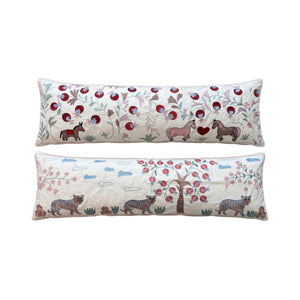 Uzbek Suzani Bedding Pillow Cover Set of 2 | 18'' x 56'' - front view