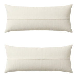 Uzbek Suzani Bedding Pillow Cover Set of 2 | 18'' x 56'' - back with hidden zipper