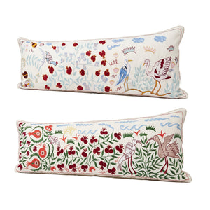 Uzbek Suzani Bedding Pillow Cover Set of 2 | 18'' x 53'' - right angle