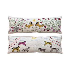 Uzbek Suzani Bedding Pillow Cover Set of 2 | 18'' x 54'' - front view
