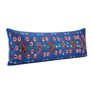 Uzbek Suzani Bedding Pillow Cover | 18'' x 74'' - left angle