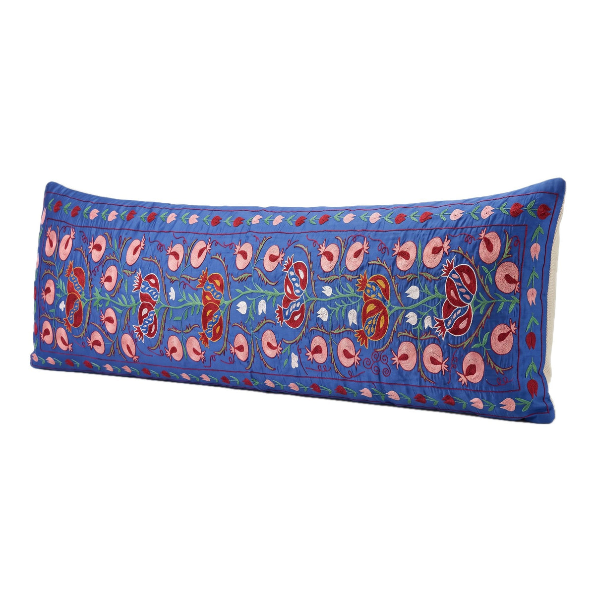 Uzbek Suzani Bedding Pillow Cover | 18'' x 74'' - right angle