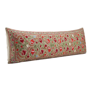 Uzbek Suzani Bedding Pillow Cover | 18'' x 74'' - left angle