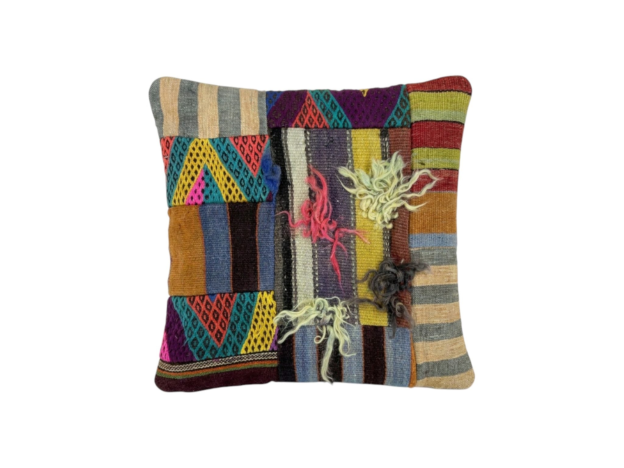 Turkish Kilim Pillow Cover | 20'' x 20'' - front view