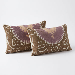 Uzbek Suzani Bedding Pillow Cover Set of 2 | 17'' x 26'' - right angle