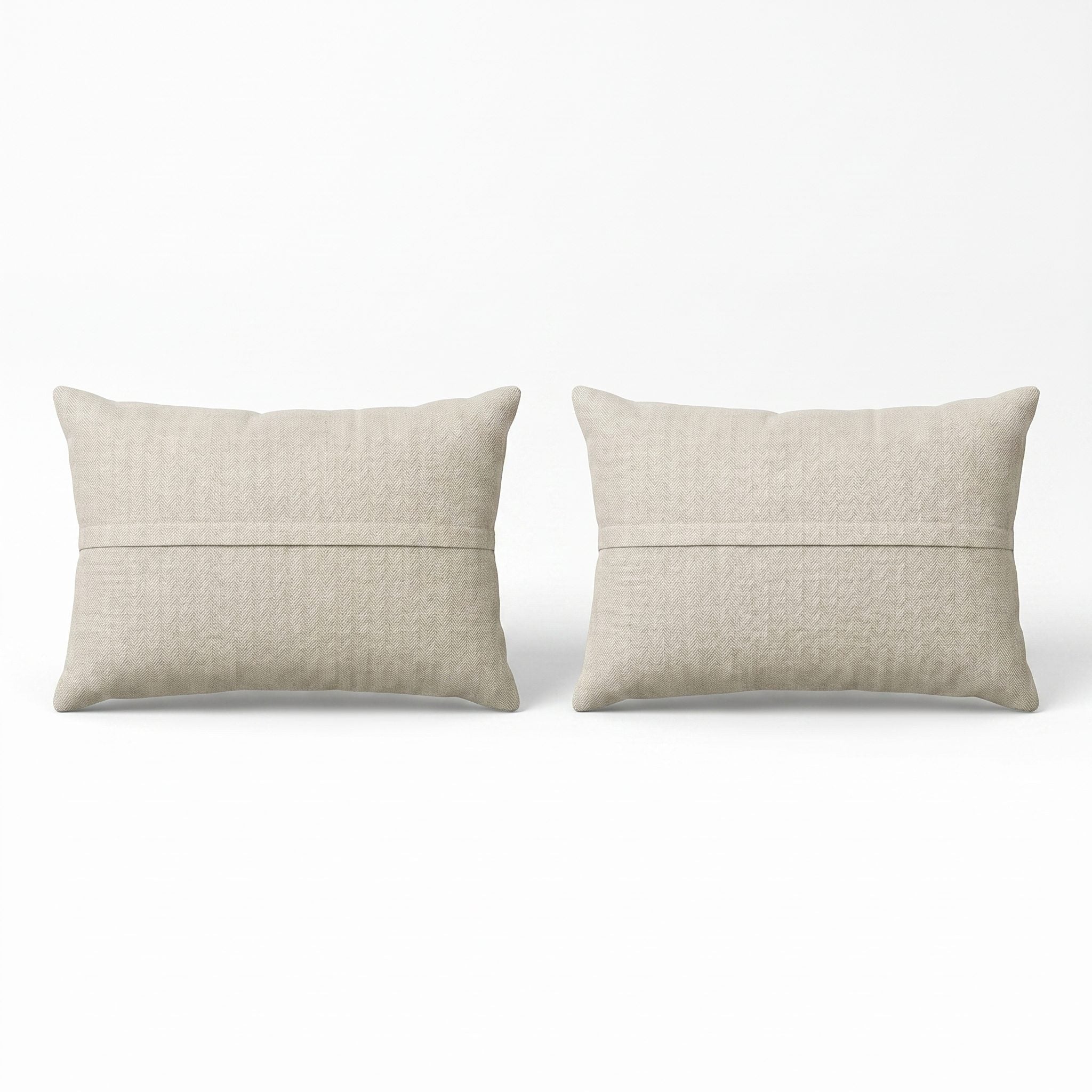 Uzbek Suzani Bedding Pillow Cover Set of 2 | 17'' x 26'' - back with hidden zipper