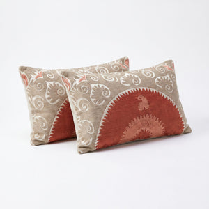 Uzbek Suzani Bedding Pillow Cover Set of 2 | 17'' x 30'' - right angle