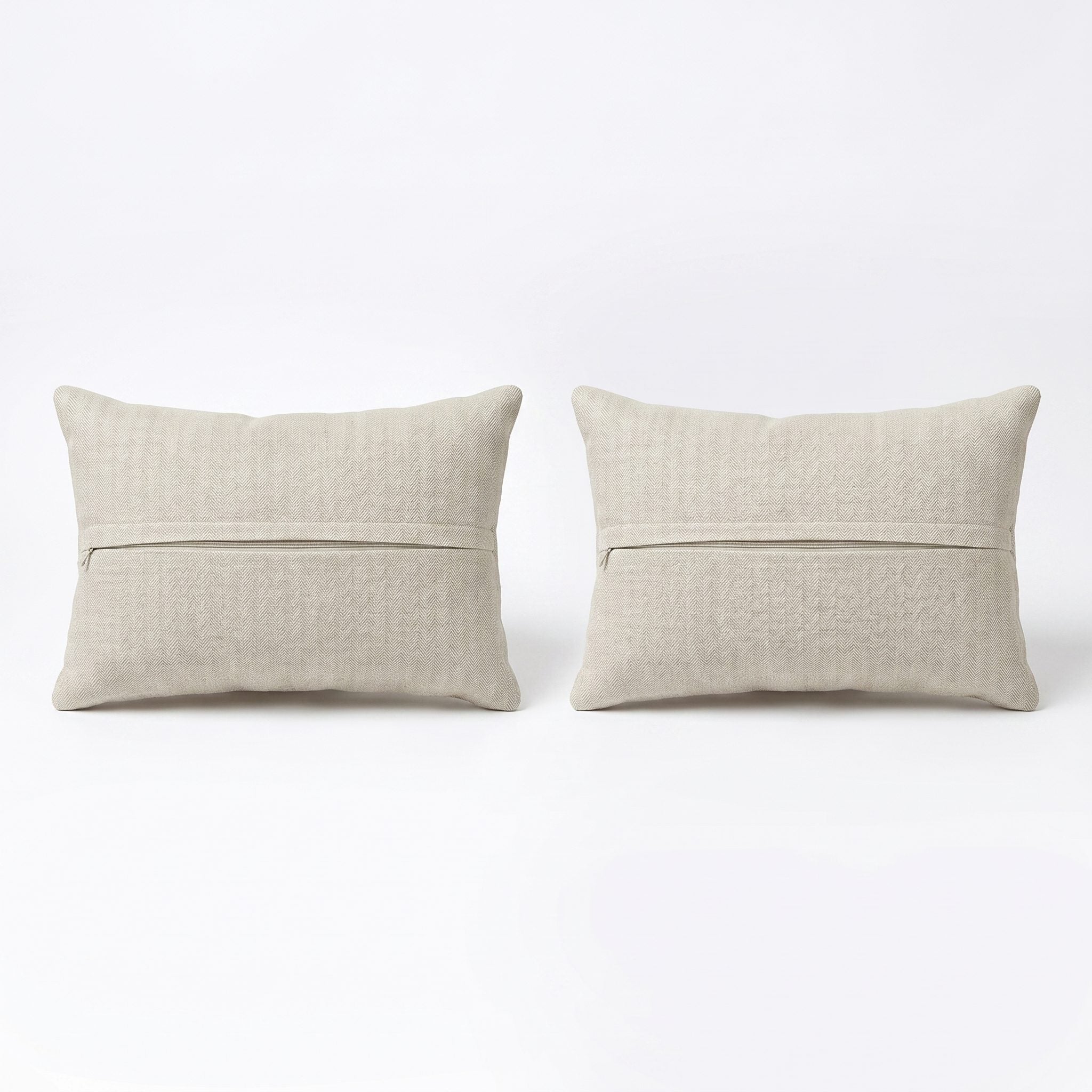 Uzbek Suzani Bedding Pillow Cover Set of 2 | 17'' x 30'' - back with hidden zipper