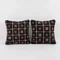 Turkish Rug Pillow Cover Set of 2 | 19'' x 19'' - front view