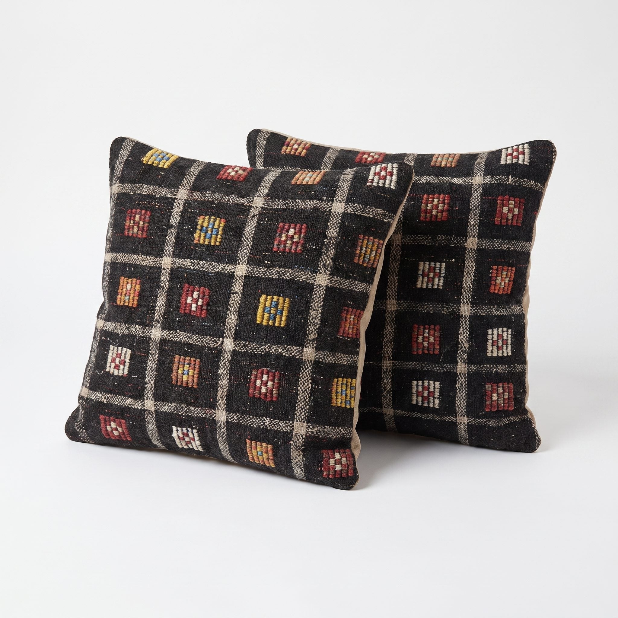 Turkish Rug Pillow Cover Set of 2 | 19'' x 19'' - left angle