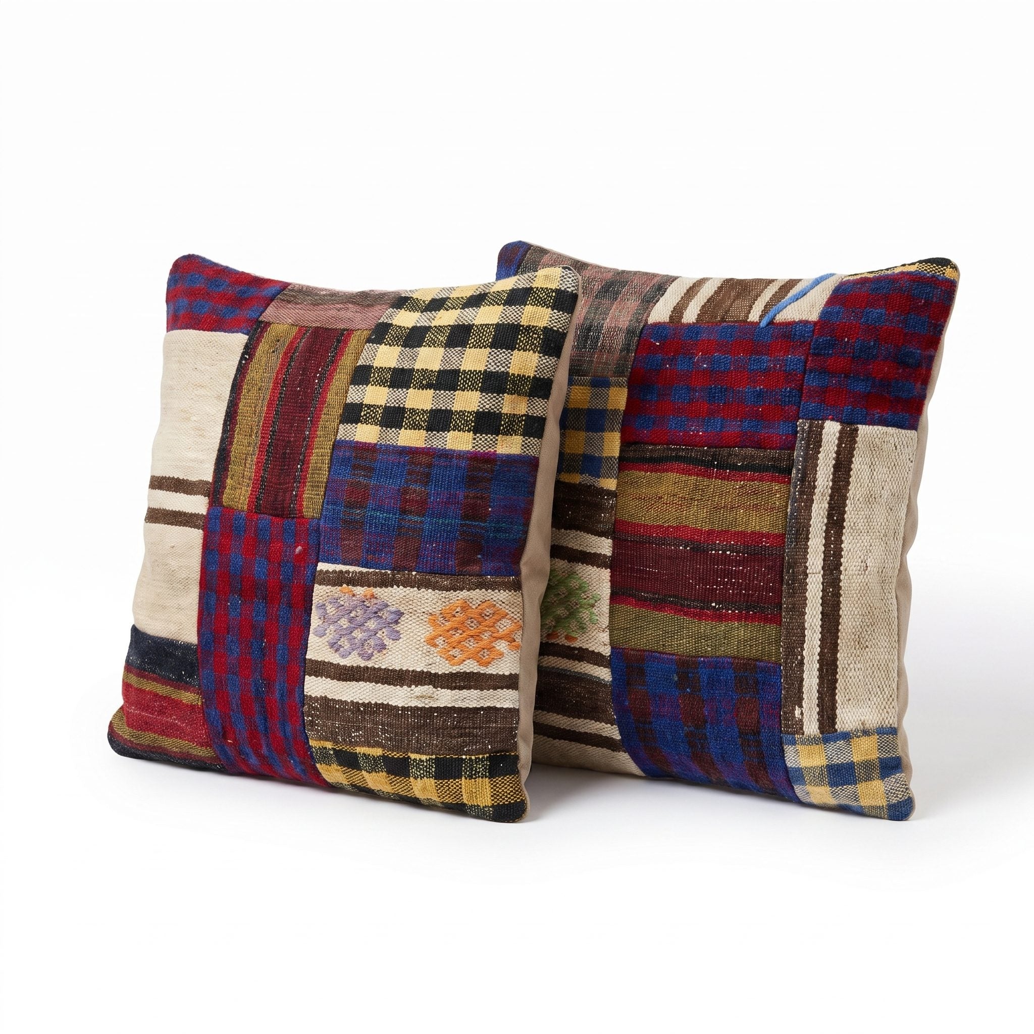 Turkish Rug Pillow Cover Set of 2 | 19'' x 19'' - left angle