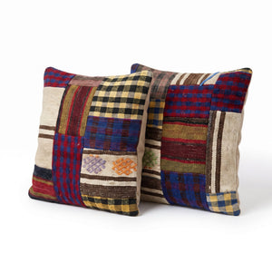 Turkish Rug Pillow Cover Set of 2 | 19'' x 19'' - left angle