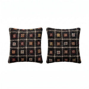 Turkish Rug Pillow Cover Set of 2 | 19'' x 19'' - front view