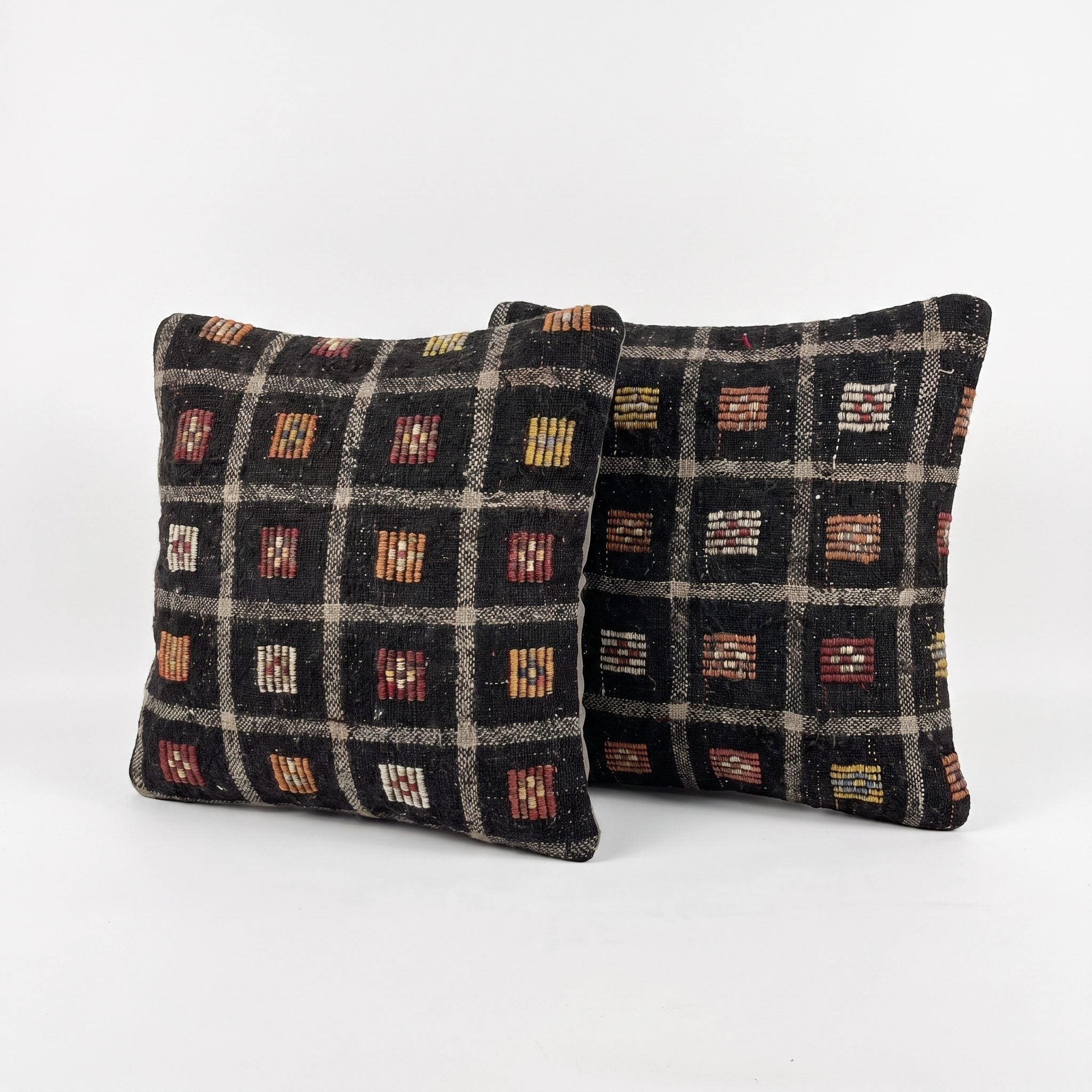 Turkish Rug Pillow Cover Set of 2 | 19'' x 19'' - left angle