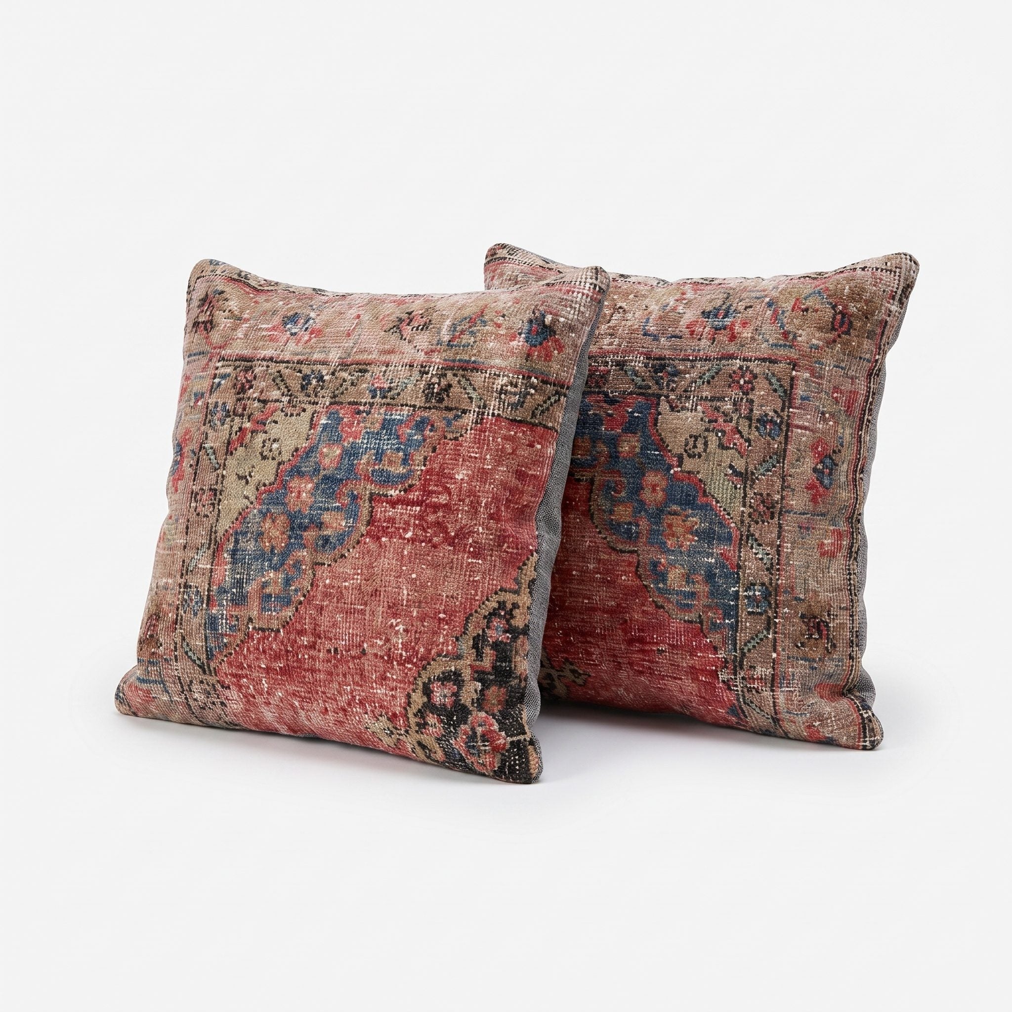 Turkish Rug Pillow Cover Set of 2 | 24'' x 24'' - left angle