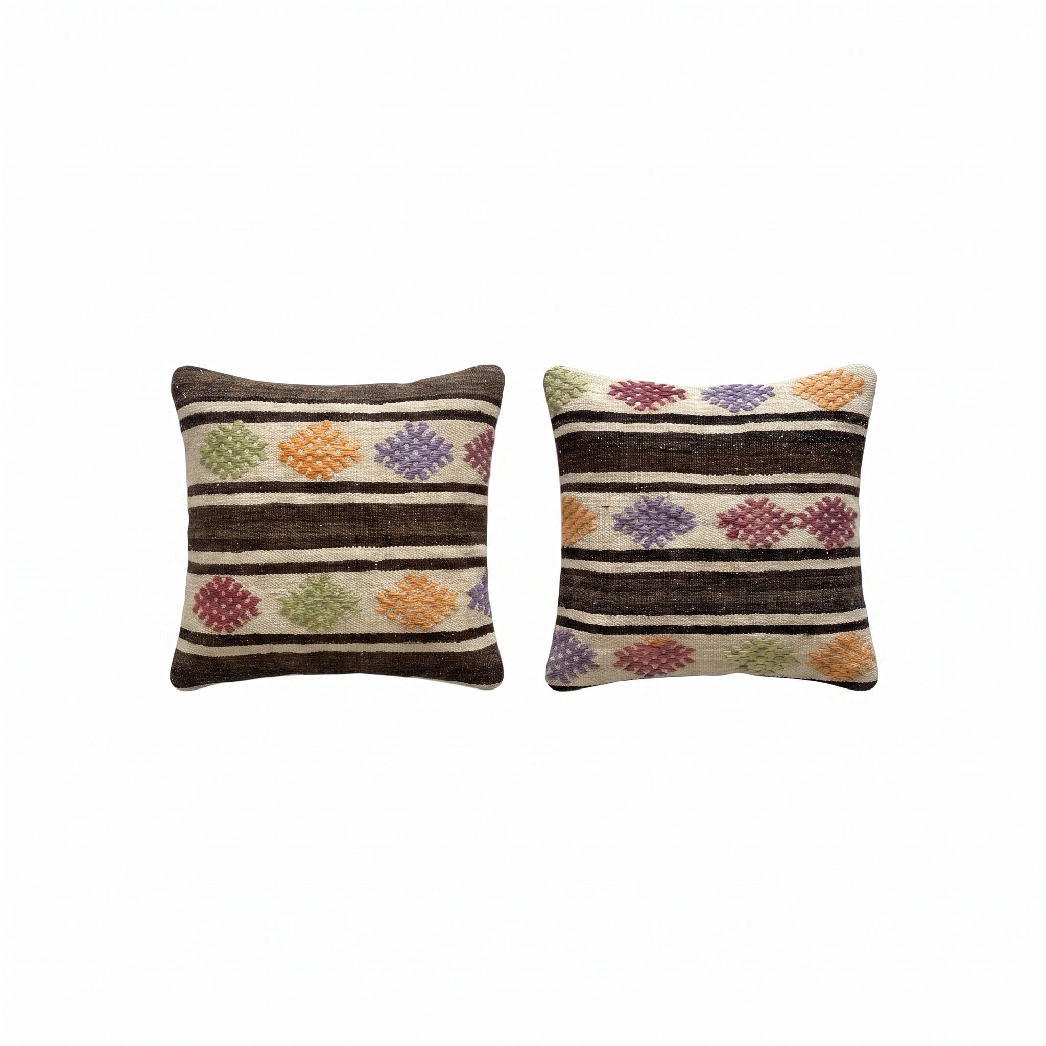 Turkish Rug Pillow Cover Set of 2 | 19'' x 20'' - front view
