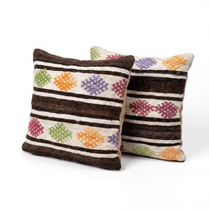 Turkish Rug Pillow Cover Set of 2 | 19'' x 20'' - left angle
