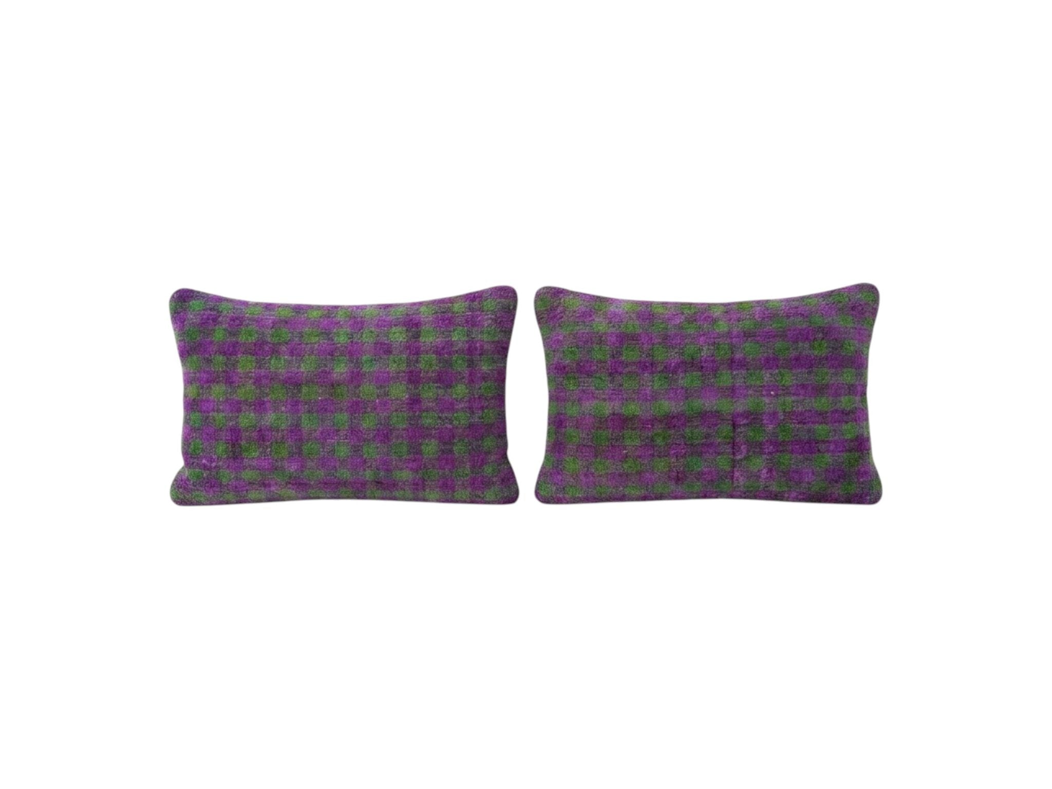 Turkish Kilim Pillow Cover Set of 2 | 16'' x 24'' - front view