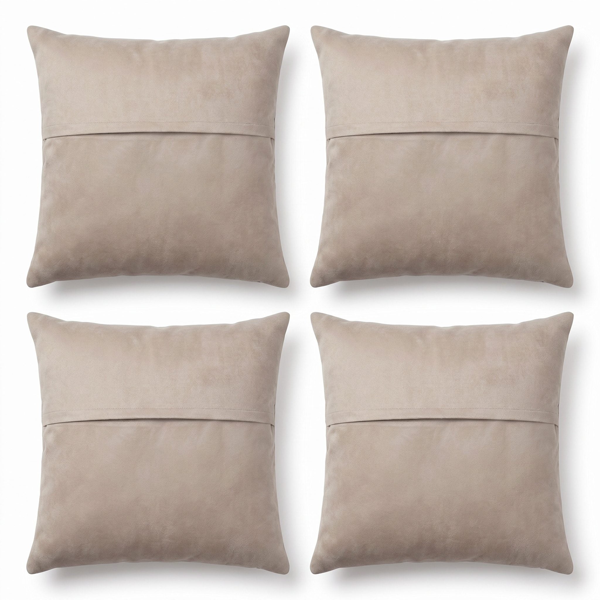 Turkish Rug Pillow Cover Set of 4 | 19'' x 19'' - back with hidden zipper